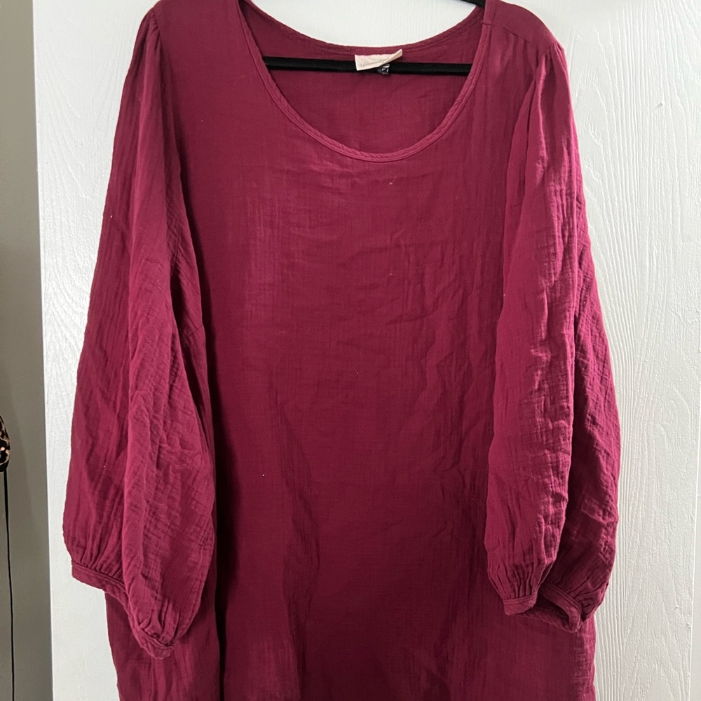 Red gauze blouse